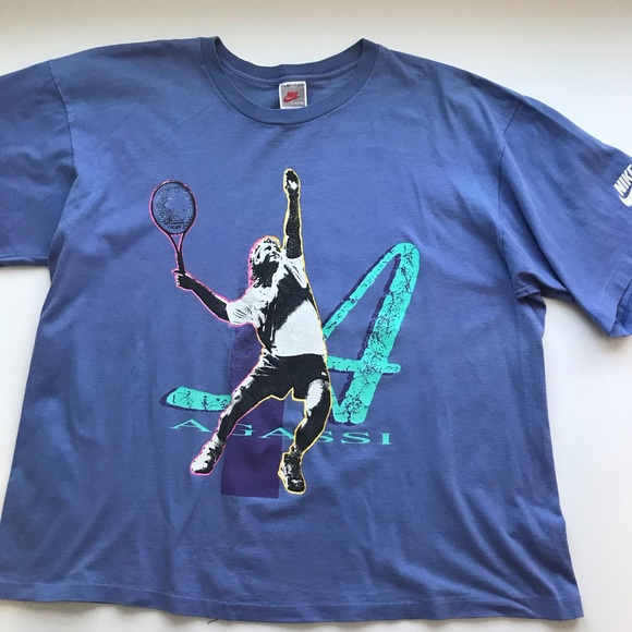 Nike Other - Vintage Nike Andre Agassi blue t-shirt V29